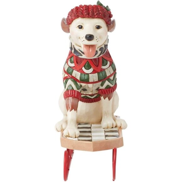 Jim Shore Heartwood Creek Highland Glen Dog on Sled Dashing Downhill Figurine - Picture 4 of 6